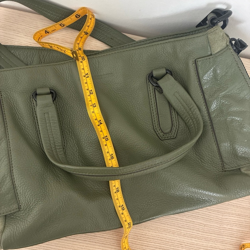 Aimee Kestenberg Olive Army Green Leather Satchel with Embroidered Strap - Picture 8 of 8